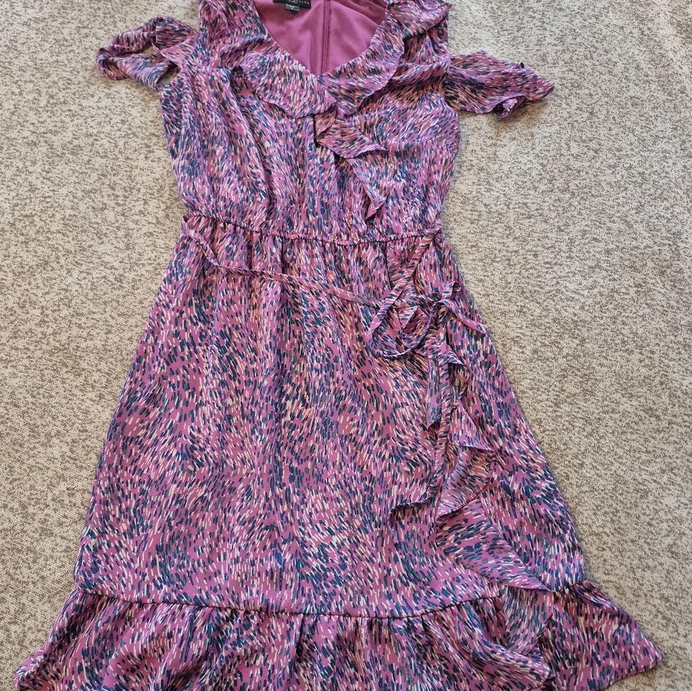 ❤️‍🔥 Simply Styled Womens Size 8 Pink Purple Dress With Tie Belt